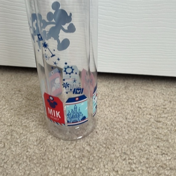 Disney Parks Mickey Mouse Water Bottle with‎ Straw Clear Plastic Souvenir - Picture 7 of 12